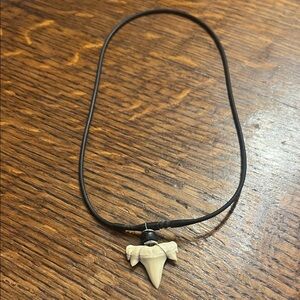 Elegant Black Necklace with Cream Pendant